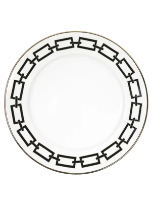 Ginori 1735 белая тарелка обеденная из фарфора с орнаментом и серебряной  окантовкой (489139), купить в интернет-магазине Bosco.ru по цене 13 100 ₽