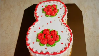 Торт на 8 марта Бисквитный торт с КЛУБНИЧНЫМ конфитюром - YouTube