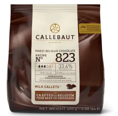 Молочный шоколад Callebaut 33,6% (№823), 400 г. Купить в интернет-магазине  Chocoluxe с доставкой по Москве и России