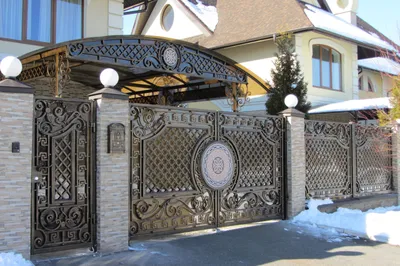 Эксклюзивные ворота | Фасады домов, Ворота, Кованые железные ворота