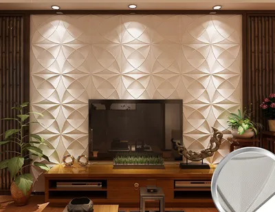 Настенные 3D-панели Art3d с текстурой растительного волокна, 33 шт., белые  для гостиной, спальни, кухни, фоновое потолочное ТВ (30x30 см, 3 кв. М) -  купить по выгодной цене | AliExpress