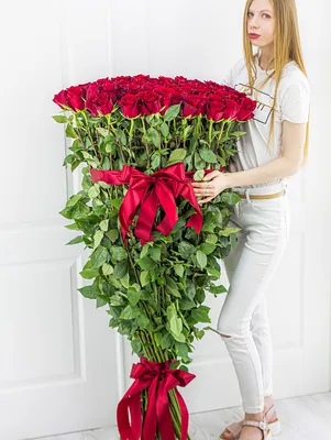 Длинные розы 130 см 101 шт. купить от 24240 рублей в интернет-магазине