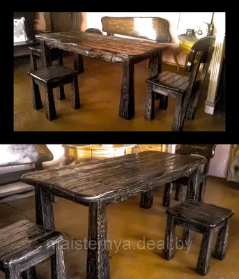 Комплект мебели из массива сосны(брашированный)