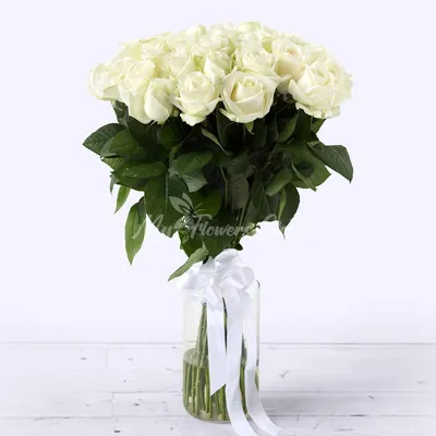 Купить букет из 29 белых роз недорого в Москве! из Рижского рынка