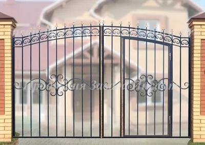 Купить кованые ворота Дачные Арочные со встроенной калиткой - металлические  ворота и калитки от завода производителя Инсайт.
