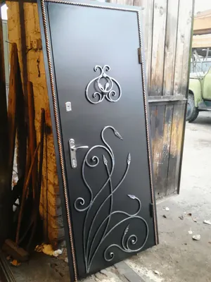 Металлические входные двери с ковкой купить в Москве, стальные кованые двери  с элементами ковки от производителя.