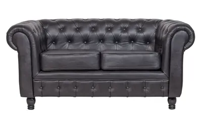 Купить Кожаный диван Chesterfield black натуральная черная кожа, 77*85*157  см - по цене 149000.00 руб. в Москве / Магазин дизайнерской мебели Ширма  Мебель