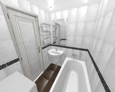 Дизайн ванной комнаты в панельном доме - 75 фото