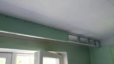 ниша для штор, с усилением под натяжной потолок. Plasterboard install. -  YouTube