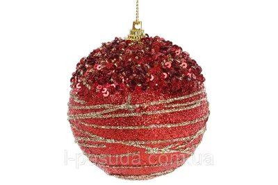 Новогодние шары на елку из пенопласта 10см, цвет - красный, цена 84.38 грн  — Prom.ua (ID#1446521646)