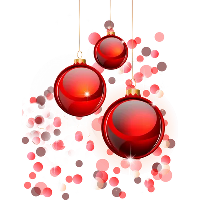 Яркие красные новогодние шары на прозрачном фоне — Все для детского сада