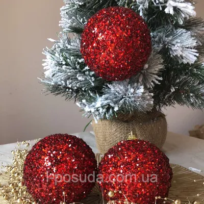 Красные пластиковые новогодние шарики на елку 10 см 1шт, цена 108 грн —  Prom.ua (ID#1311244980)