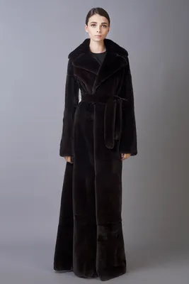 Пальто (шуба) из стриженной норки BlackGlama \u0026#128150;, черное, воротник -  шаль с отделкой из соболя