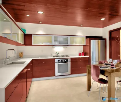 Особенности монтажа и дизайна потолка на кухне из пластиковых панелей: 50  фото и 1 видео