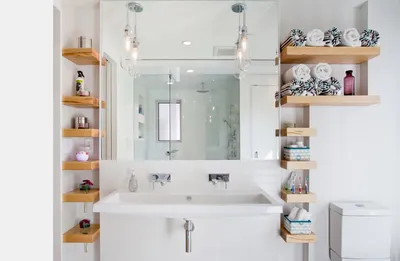 Дизайнерские стеллажи и полки для ванной комнаты