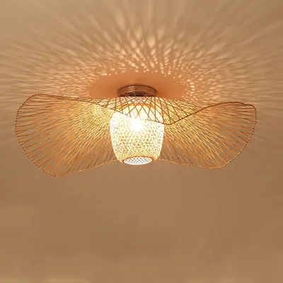 Подвесные светильники из бамбука в китайском стиле, креативные лампы-татами  для столовой, ресторана, подвесной светильник E27 - купить по выгодной цене  | AliExpress