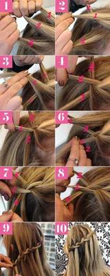 Как заплести косу-водопад: пошаговые фото + видео | Waterfall braid  hairstyle, Hair styles, Braided hairstyles easy