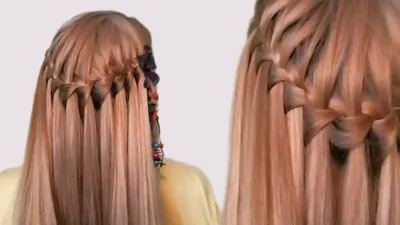 Hairstyle French Waterfall for Medium Long Hair Tutorial| Прическа  Французский Водопад| Видео Урок - YouTube