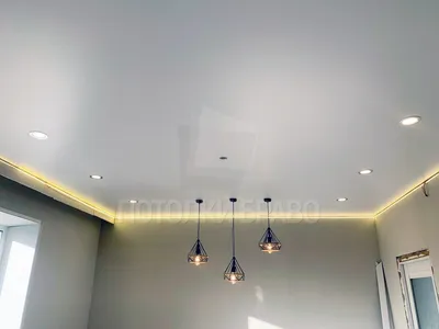 Сатиновый натяжной потолок для комнаты под светильники НП-449 - цена от  1550 руб./м2