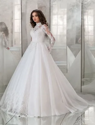 свадебное платье с длинным рукавом Trinity T0664 — купить в Москве -  Свадебный ТЦ Вега