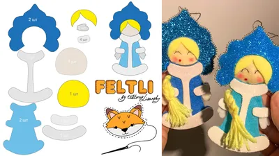 Ёлочные игрушки их фетра - Снегурочка своими руками / Выкройка снегурочки  смотреть онлайн видео от feltli.com в хорошем качестве.