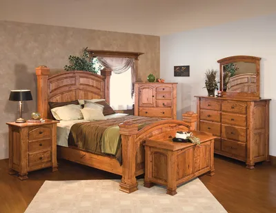 Мебель для спальни из массива дерева - 71 фото