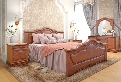 Спальня Флоренция, цвет каштан с патиной