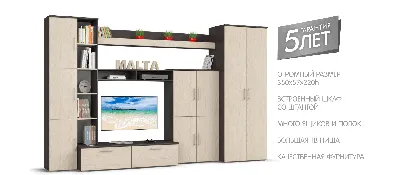 Стенка МАЛЬТА купить в интернет магазине Много Мебели. Цена - 16 999 руб. |  4 Ножки.ру