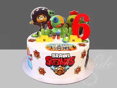 Торт brawl stars 131110521 для мальчика на день рождения в 6 лет стоимостью  8 250 рублей - торты на заказ ПРЕМИУМ-класса от КП «Алтуфьево»