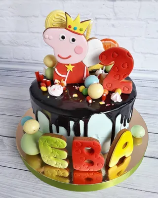 Торт Свинка Пеппа 2 года на заказ в Воронеже | Заказать недорогой торт