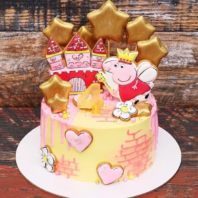 🌟Маленькое королевство Пеппы 😁 Внутри «Фисташка-малина», сверху имбирные  пряники, карамельная… | Торт на день рождения, Розовый торт, Торт