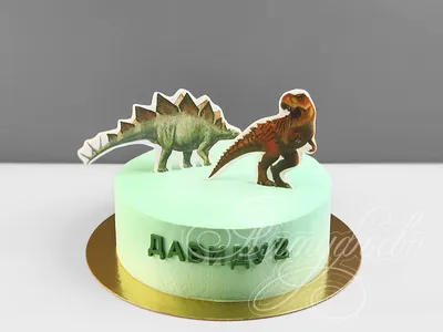 Торт с динозаврами для мальчика 0504220 стоимостью 4 450 рублей - торты на  заказ ПРЕМИУМ-класса от КП «Алтуфьево»