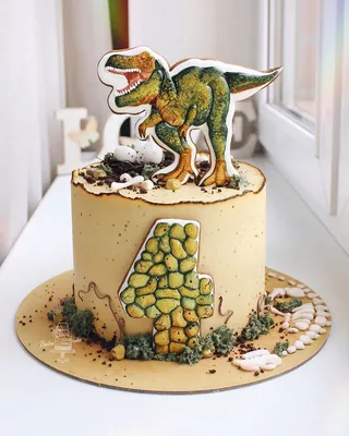 Детский торт с динозаврами - 93 фото