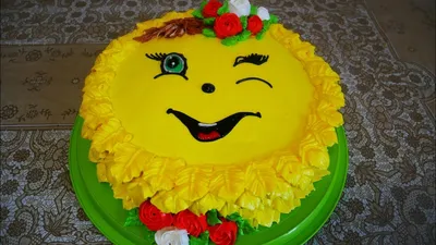 Торт СОЛНЫШКО нежный яркий ДЕТСКИЙ торт РЕЦЕПТ украшение тортов в домашних  условиях - YouTube