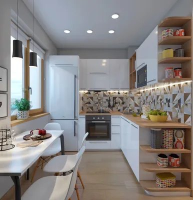 На кухне я использовала белый цвет, который визуально увеличивает  пространство, кухонный фасад - глянцевый, отраж… | Интерьер, Перепланировка  кухни, Небольшие кухни