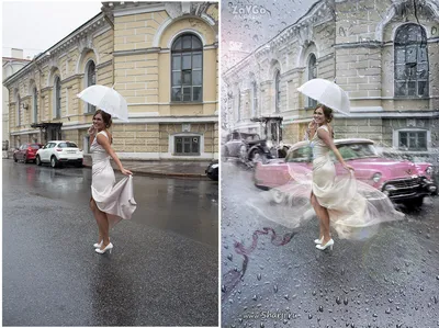 Все капли Дождя мои». Художественная обработка фотографии до и после. / фото