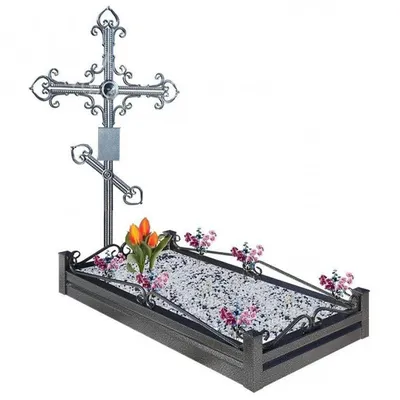 Цветник на могилу из металла на кладбище в Москве и МО, фото | Postament.ru  | Дзен