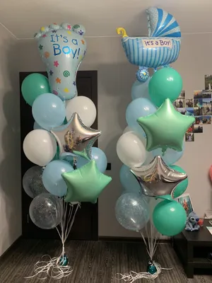Воздушные Шары на выписку | Вечеринка по случаю рождения мальчика,  Воздушные шары с конфетти внутри, Гелиевые шары