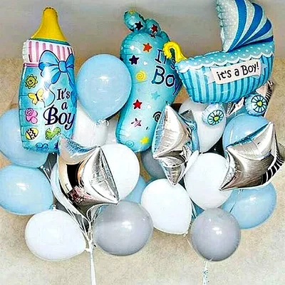 Воздушные шары на выписку из роддома для мальчика в Москве. - Студия  аэродизайна Акварель