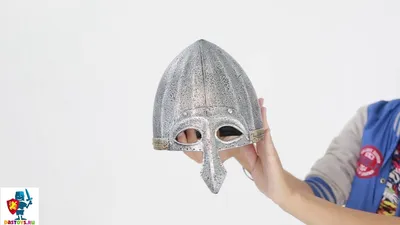 Шлем богатыря детский с серебристой полумаской - YouTube