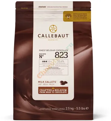 Молочный шоколад Callebaut 33,6% (№823), 2,5 кг. Купить в интернет-магазине  Chocoluxe с доставкой по Москве и России