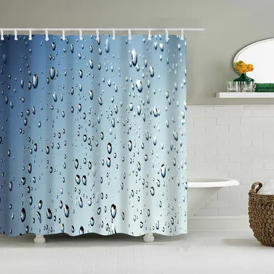 Дождевые пузыри для душа, занавеска для душа, синий цвет, фон, декор для  ванной комнаты, современные креативные водонепроницаемые тканевые занавески  s - купить по выгодной цене | AliExpress