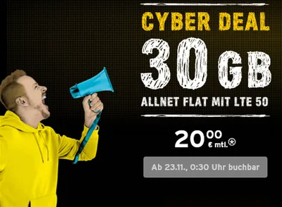 congstar Cyber ​​Deal: Allnet-Flat с 30 ГБ за 20 евро - новости teltarif.de