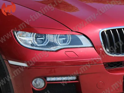Реснички на фары var №2 BMW X6 E71 (2008-2014) (для LED оптики)
