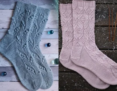 Узоры для носков спицами: 12 простых и красивых вариантов со схемами |  Вяжем вместе! | Дзен
