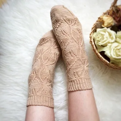 Красивые носочки спицами | Схема вязания ажурных носков. | ВЯЗАНИЕ |  Синякова Life | Дзен