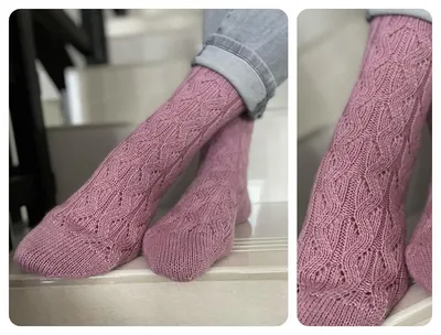 Узоры для носков спицами: 12 простых и красивых вариантов со схемами | Носки,  Вязаные носки, Кружевные носки