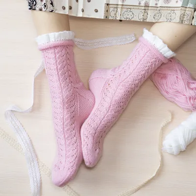 Ажурные носки с рюшами | Пикабу