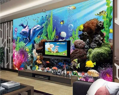 Пользовательские 3D обои CJSIR для подводного мира, аквариума, 3D дельфина,  телевизора, детской комнаты, Настенные обои для стен с декором 3 d - купить  по выгодной цене | AliExpress