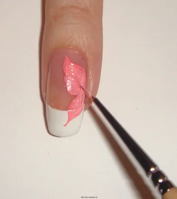 Рисунки на ногтях акриловыми красками - \"Крылья бабочки\".